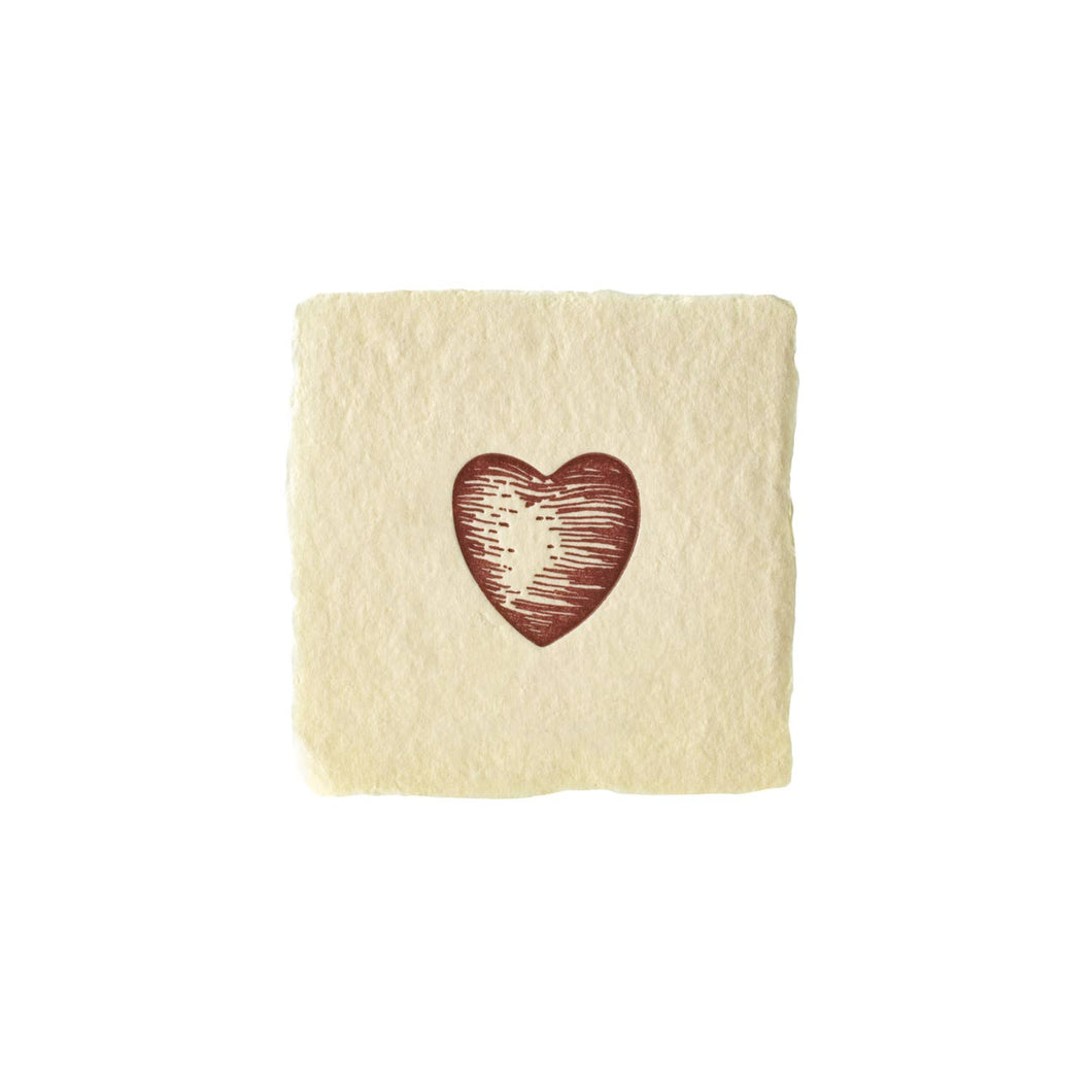 Heart Handmade Paper Letterpress Petite Charm