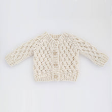 Load image into Gallery viewer, Waffle Cardigan Sweater Natural: 6-12 months
