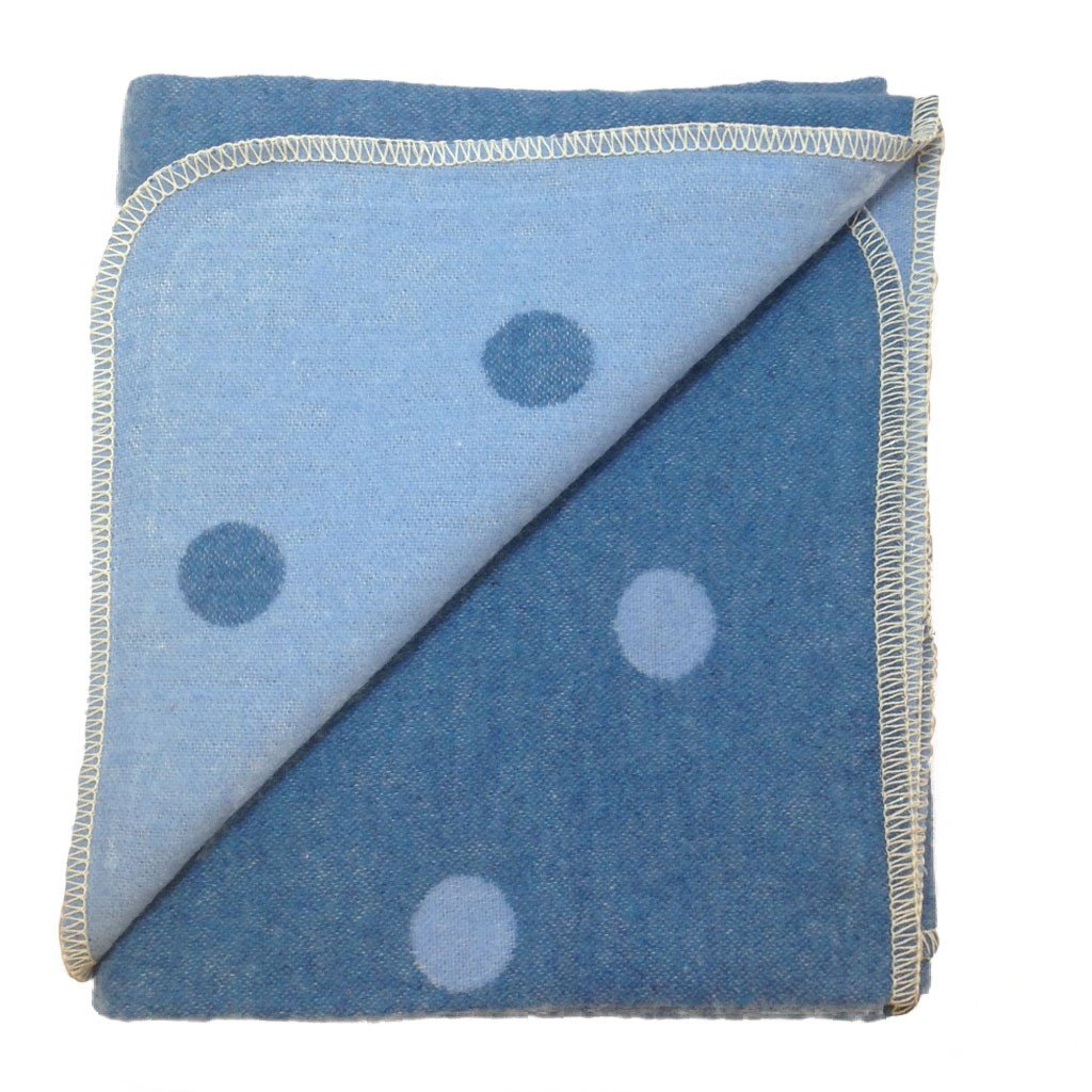 DF - Blanket baby polka dots blue/l blue