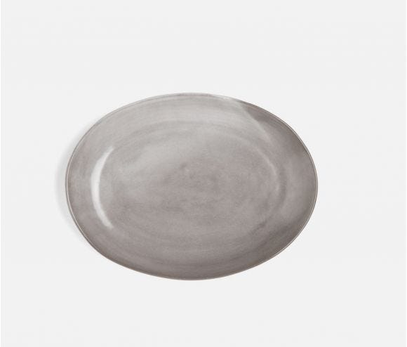 Large Cement Glaze Oval Serving Platter