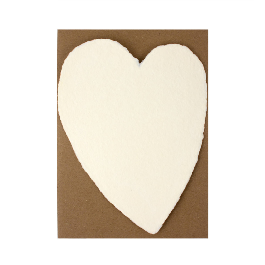 Cream Large Handmade Paper Heart