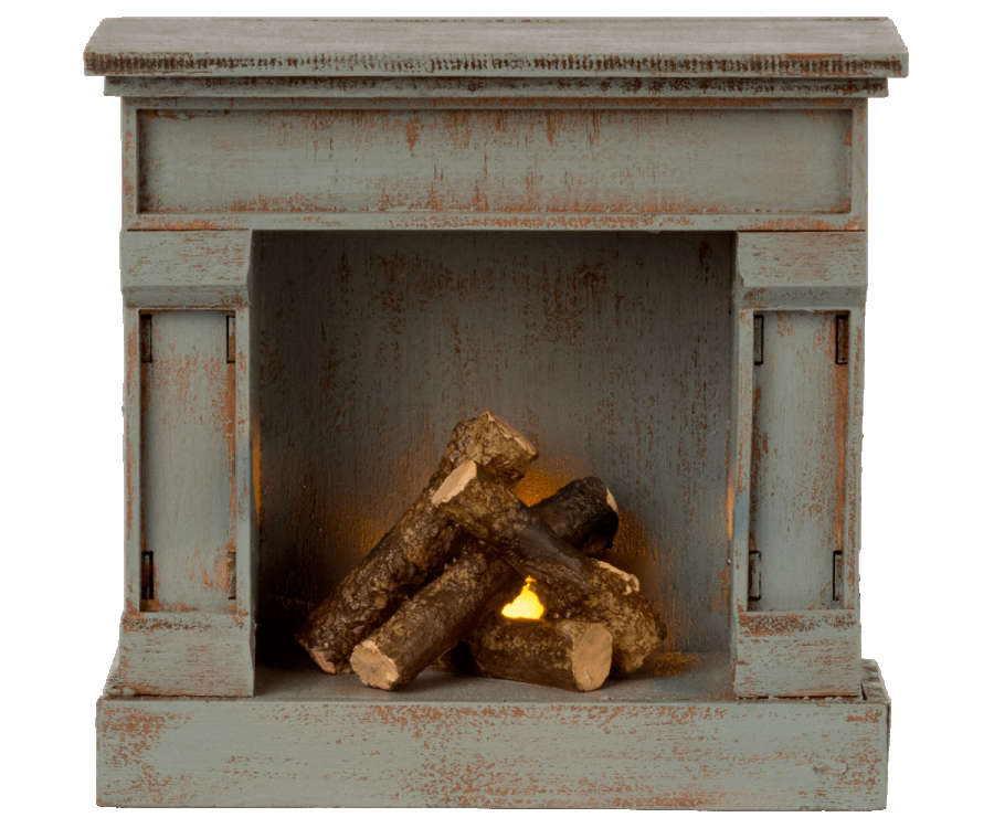 Maileg - Miniature Fireplace- Vintage Blue